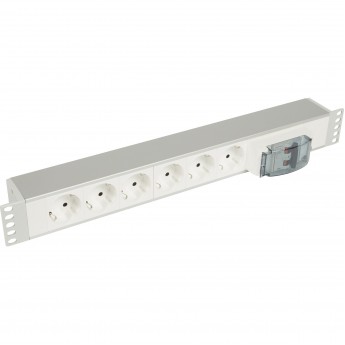 Блок LEGRAND 19" 6 розеток 2К+З+MCB нем.ст. белый