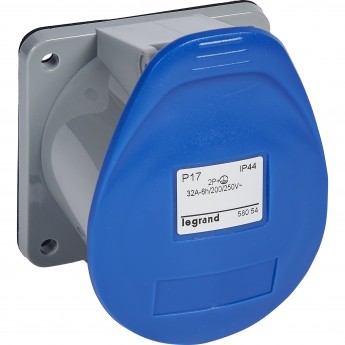 Встраиваемая прямая розетка LEGRAND P17 Tempra Pro с уменьшенным фланцем IP 44 200/250 В 32 A 2К+З Встраиваемая прямая розетка LEGRAND P17 Tempra Pro с уменьшенным фланцем IP 44 200/250 В 32 A 2К+З