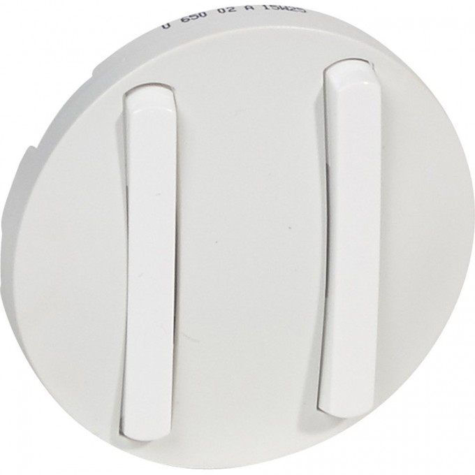 Лицевая панель LEGRAND Celiane двухклавишный выключатель 1-полюсный / переключатель Кат. № 0 670 01/02/31/32 с тонкими клавишами белый 065002