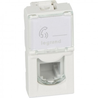Розетка LEGRAND телефонная RJ 11 Программа Mosaic 4 контакта 1 модуль белая