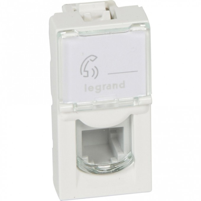 Розетка LEGRAND телефонная RJ 11 Программа Mosaic 4 контакта 1 модуль белая 078730