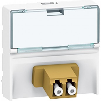 Волоконно-оптическая розетка LEGRAND Mosaic 2 x LС соединение 'push-pull" 2 модуля белый