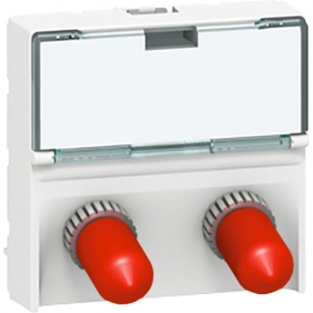 Волоконно-оптическая розетка LEGRAND Mosaic 2 x ST соединение байонетное 2 модуля белый Волоконно-оптическая розетка LEGRAND Mosaic 2 x ST соединение байонетное 2 модуля белый