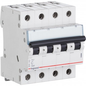 Автоматический выключатель LEGRAND TX³ 6000 6 кА тип C 4П 400 В 50А 4 модуля белый Автоматический выключатель LEGRAND TX³ 6000 6 кА тип C 4П 400 В 50А 4 модуля белый