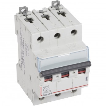Автоматический выключатель LEGRAND DX³-E 6000 6 кА тип C 3П 230/400 В 50А 3 модуля белый Автоматический выключатель LEGRAND DX³-E 6000 6 кА тип C 3П 230/400 В 50А 3 модуля белый