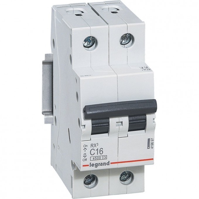 Автоматический выключатель LEGRAND RX3 4,5кА 20А 2П тип C белый 419698
