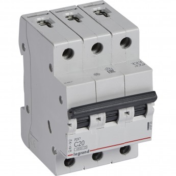 Автоматический выключатель LEGRAND RX3 4,5кА 20А 3П тип C белый