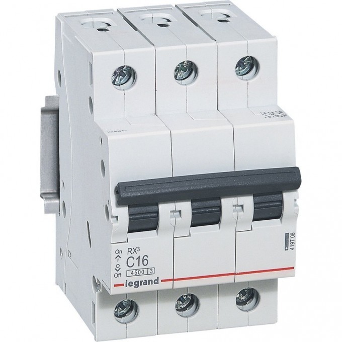 Автоматический выключатель LEGRAND RX3 4,5кА 50А 3П тип C белый 419713