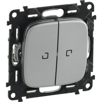 Переключатель LEGRAND Valena ALLURE двухклавишный 10АХ 250В с подсветкой с лицевой панелью алюминий Переключатель LEGRAND Valena ALLURE двухклавишный 10АХ 250В с подсветкой с лицевой панелью алюминий