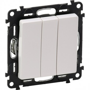 Выключатель LEGRAND Valena LIFE трехклавишный 10АХ 250В с лицевой панелью винтовые зажимы белый Выключатель LEGRAND Valena LIFE трехклавишный 10АХ 250В с лицевой панелью винтовые зажимы белый