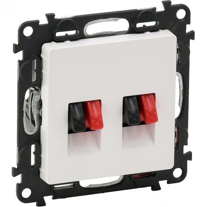 Аудиорозетка LEGRAND Valena LIFE с пружинными зажимами с лицевой панелью двойная белый 753478