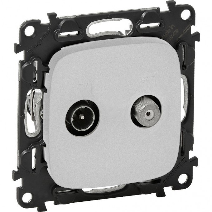 Розетка LEGRAND Valena ALLURE TV-SAT двухкабельная с лицевой панелью алюминий 753958