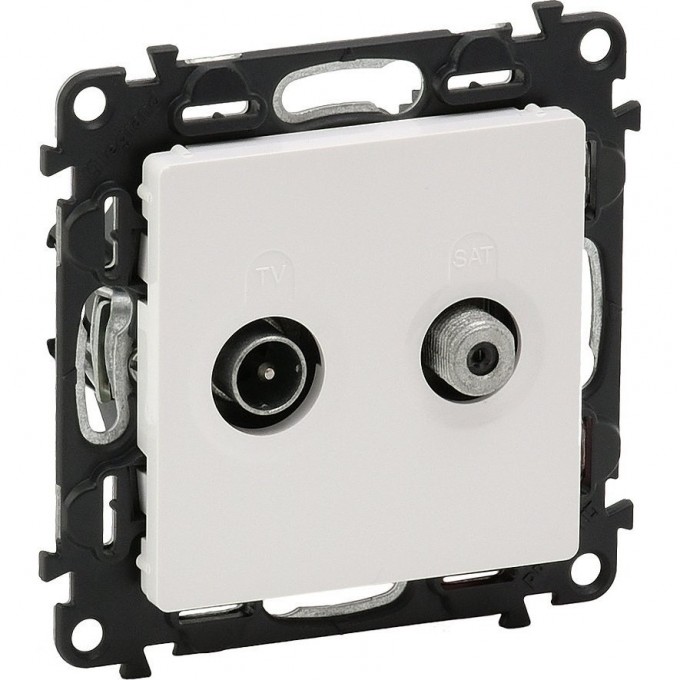 Розетка LEGRAND Valena LIFE TV-SAT двухкабельная с лицевой панелью белый 753458