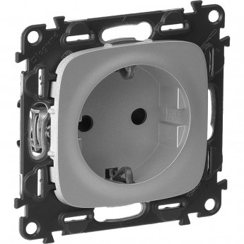Силовая розетка LEGRAND Valena ALLURE 2К+З 16А 250В с лицевой панелью винтовые зажимы алюминий Силовая розетка LEGRAND Valena ALLURE 2К+З 16А 250В с лицевой панелью винтовые зажимы алюминий