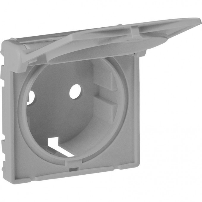 Лицевая панель LEGRAND Valena LIFE для розетки 2К+З c крышкой алюминий 754842