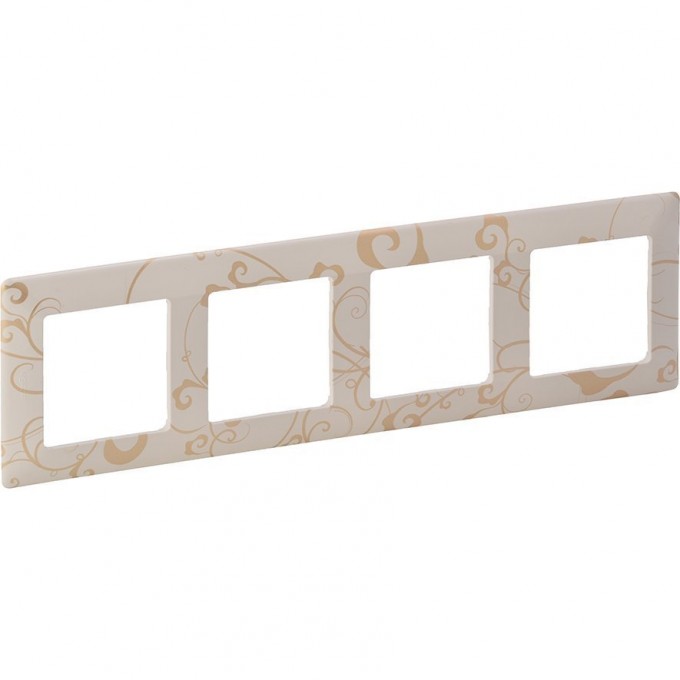 Рамка LEGRAND Valena LIFE "Ампир бежевый", 4-постовая универсальная, бежевая 754114