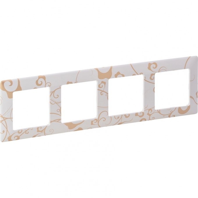 Рамка LEGRAND Valena LIFE "Ампир белый", 4-постовая универсальная, кремово-белая 754104