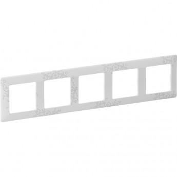 Рамка LEGRAND Valena LIFE "Эл Грей", 5-постовая универсальная, белый