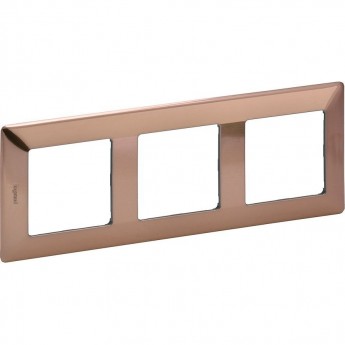 Рамка LEGRAND Valena LIFE "Медь", 3-постовая универсальная, красны Рамка LEGRAND Valena LIFE "Медь", 3-постовая универсальная, красны