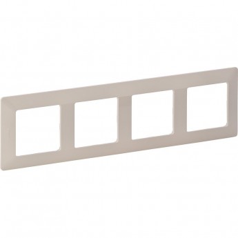 Рамка LEGRAND Valena LIFE "Слоновая кость", 4-постовая универсальная, кремово-белая