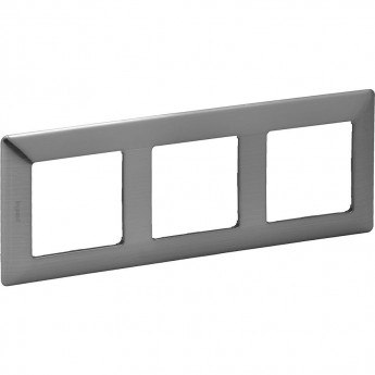 Рамка LEGRAND Valena LIFE "Сталь", 3-постовая универсальная, нержавеющая сталь