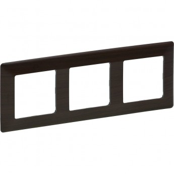 Рамка LEGRAND Valena LIFE "Темное дерево", 3-постовая универсальная, дерево