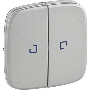 Лицевая панель LEGRAND Valena ALLURE для выключателя двухклавишного с подсветкой алюминий