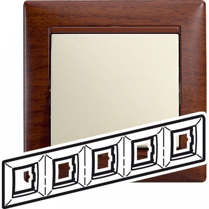Рамка LEGRAND Valena 5 постов тонированное дерево 770315