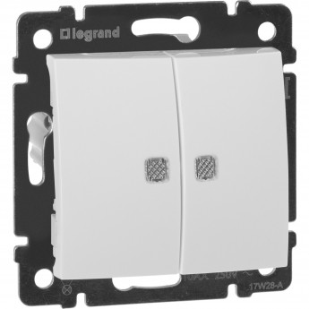 Выключатель LEGRAND Valena двойной с подсветкой переключатель на 2 направления двухклавишный с подсветкой 10 A 250 В белый Выключатель LEGRAND Valena двойной с подсветкой переключатель на 2 направления двухклавишный с подсветкой 10 A 250 В белый