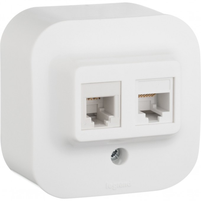 Розетка LEGRAND двойная 2 x RJ45 категория 5e UTP Quteo IP 20 белый 782221