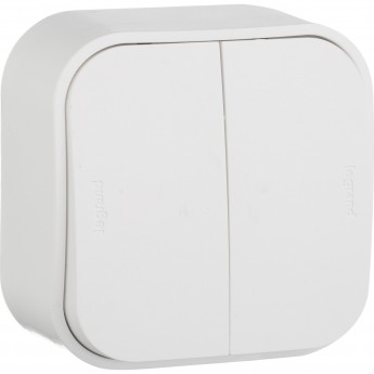 Выключатель LEGRAND двухклавишный 10 A 250 B Quteo IP 20 Белый Выключатель LEGRAND двухклавишный 10 A 250 B Quteo IP 20 Белый