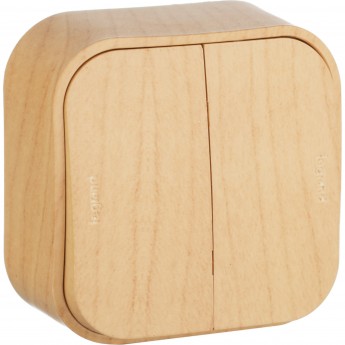 Выключатель LEGRAND двухклавишный 10 A 250 B Quteo IP 20 Дерево Выключатель LEGRAND двухклавишный 10 A 250 B Quteo IP 20 Дерево
