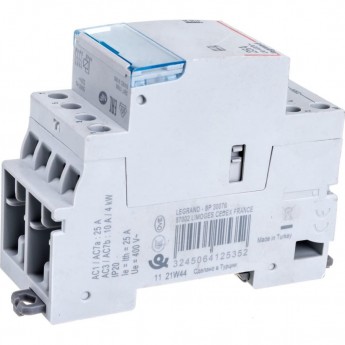 Контактор LEGRAND CX³ 4П 400В с катушкой 230В 25A 4 Н.О. 2 модуля Контактор LEGRAND CX³ 4П 400В с катушкой 230В 25A 4 Н.О. 2 модуля
