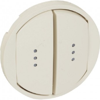 Лицевая панель LEGRAND Celiane выключатель/переключатель двухклавишный Кат. № 0 670 01/02/31/32 с подсветкой слоновая кость