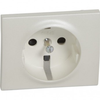 Лицевая панель LEGRAND Galea Life для розетки с землей 2К+З, со шторками. Жемчуг