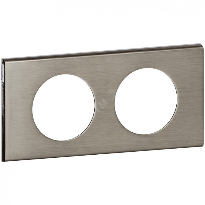 Рамка LEGRAND двухпостовая фактурная сталь 69102