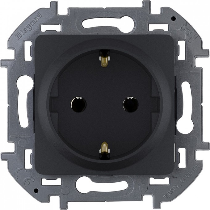 Розетка 2К+З LEGRAND INSPIRIA немецкий стандарт 16 А 250 Втантрацит 673723