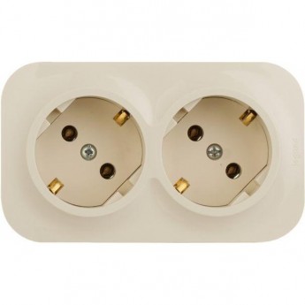 Розетка LEGRAND 2-м ОП Quteo 16А IP20 250В 2х2P+E с заземл. без защ. шторок слоновая кость Розетка LEGRAND 2-м ОП Quteo 16А IP20 250В 2х2P+E с заземл. без защ. шторок слоновая кость