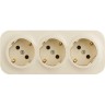Розетка LEGRAND 3-м ОП Quteo 16А IP20 250В 3х2P+E с заземл. защ. шторки слоновая кость 782268