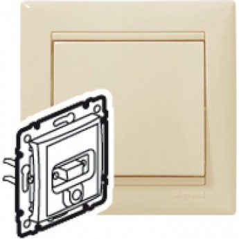 Розетка LEGRAND HD 15 + гнездо диам. 3,5 мм Valena слоновая кость