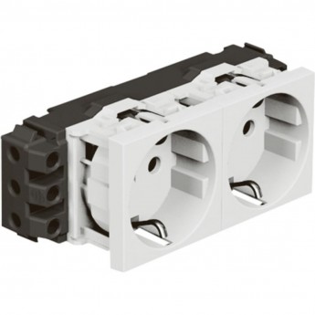 Розетка LEGRAND Mosaic 4М 2х2К+З нем. ст.