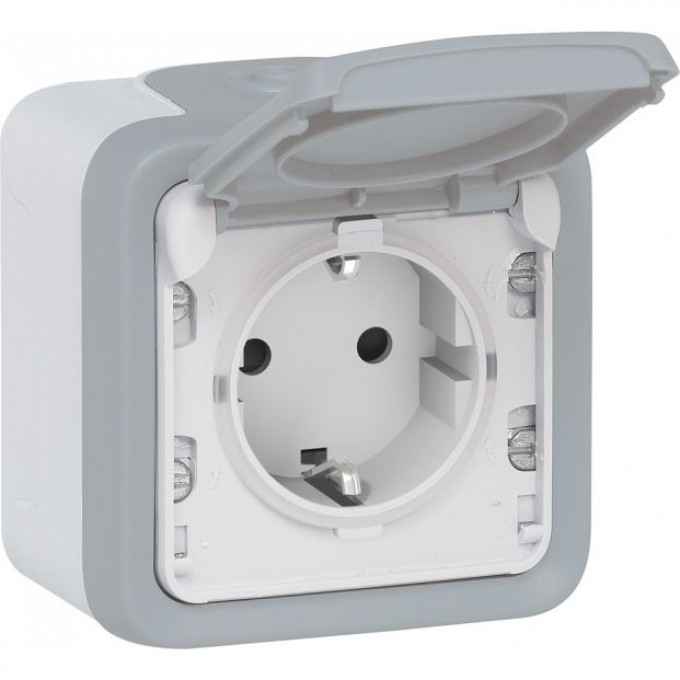 Розетка LEGRAND Plexo с заземлением 16 A, с винтовыми зажимами, IP55, серый 69733