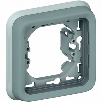 Суппорт с рамкой LEGRAND Plexo для встроенного монтажа 1 пост, серый