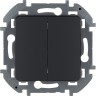 Выключатель двухклавишный LEGRAND INSPIRIA 10 AX 250 В антрацит 673623