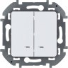 Выключатель двухклавишный LEGRAND INSPIRIA с подсветкой/индикацией 10 AX 250 В белый 673630