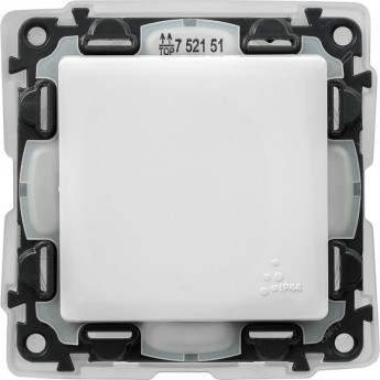 Выключатель LEGRAND Valena LIFE IP44 10АХ 250В с лицевой панелью безвинтовые зажимы белый