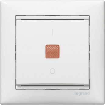 Выключатель LEGRAND Valena одноклавишный с подсветкой 10А IP31 белый