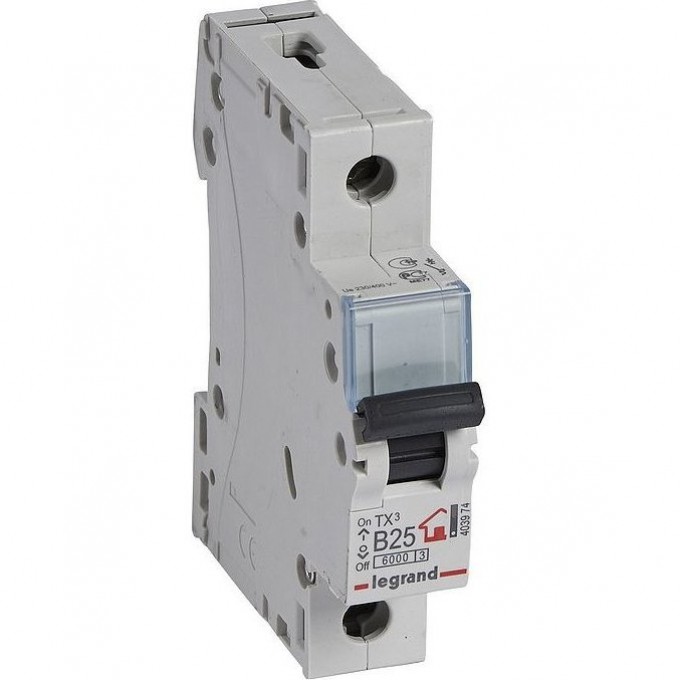 Автоматический выключатель LEGRAND TX³ 6000 6 кА тип B 1П 230/400 В 25А 1 модуль белый 403974