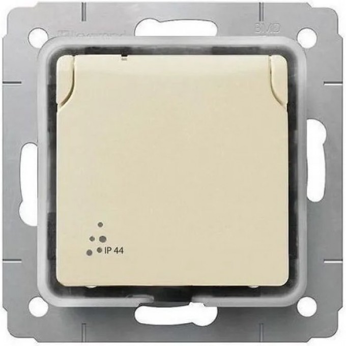 Розетка LEGRAND Cariva 2К+3 с защитными шторками IP 44 16 А 250 В слоновая кость 773745